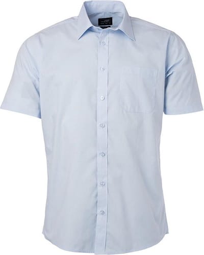 Daiber Herenshort Poplin Shirt met korte mouwen (Lichtblauw)