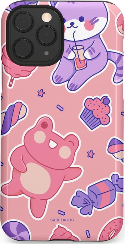 Casetastic hoesje geschikt voor Apple iPhone 11 Pro - Dubbellaagse bescherming - Snoepvriendjes - Fashion Case - Lichtroze Lavendel Koraal