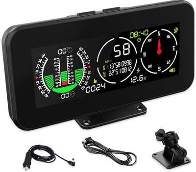 Inclinometer Offroad Analoge Auto met Meerassige Gyroscoop 10V-30V