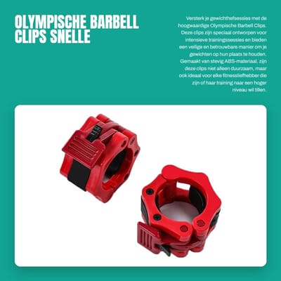 Dailygoods- Barbell Clips Quick Release - Barbell Klemmen - Gewichtheffen - Professionele Training - Set van 2 - Duurzaam ABS - Gewichtheffers