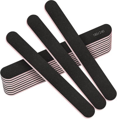 12x Professionele Nagelvijlen Dubbelzijdig 180/240 Grit voor Natuurlijke & Valse Nagels