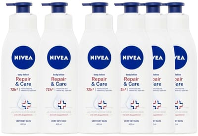 NIVEA Body Lotion Repair & Care – Droge & Zeer Droge Huid – 400 ml – 6-Pack