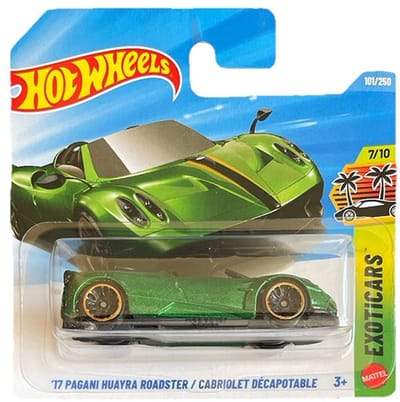 HOT WHEELS '17 PAGANI HUAYRA ROADSTER CABRIOLET DÉCAPOTABLE 101/250 HW EXOTICARS 7/10 SHORT CARD 2026