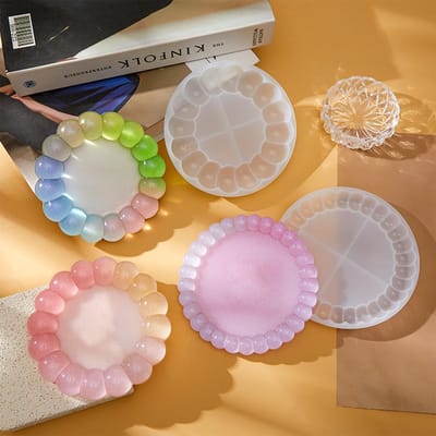 Dailygoods- Onderzettervorm 2 stuks - Siliconen Vorm - Bellenblaas Onderzetter - Ronde Onderzettervorm - Veilig en Duurzaam - 143 mm / 138 mm Diameter - Siliconen Mal