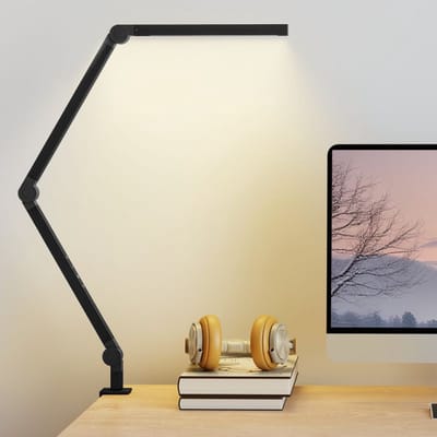 Daity Bureaulamp, instelbare helderheid en kleurtemperatuur, metalen clip, 96 LED-lampjes, zwart.