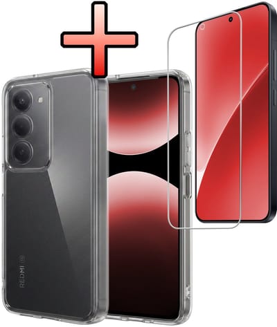 Hoesje - Met Screenprotector - Geschikt voor Xiaomi 15 - Sterk & Shockproof - Back Cover - Siliconen Case - Telefoon Hoes - Transparant
