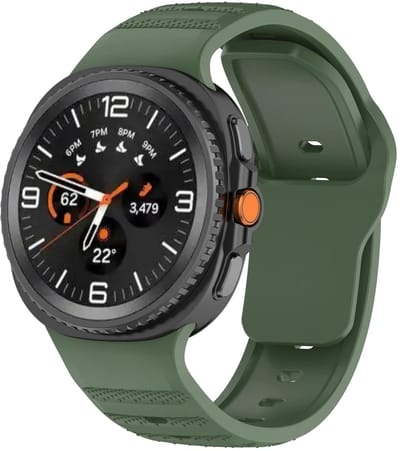 Strap-it Siliconen Outdoor bandje met druksluiting geschikt voor Samsung Galaxy Watch 9 (40/44mm) / Watch 8 (40/44mm) / 8 Classic (46mm) - legergroen