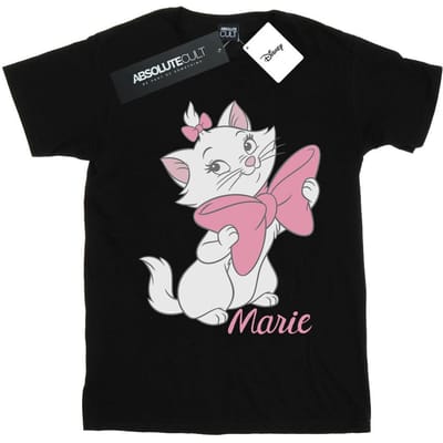 Disney Meisjes Aristokatten Marie Strik Katoenen T-Shirt (Zwart)