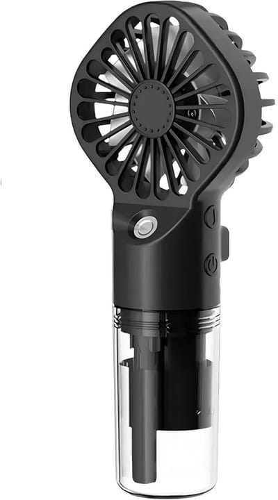 Draagbare handventilator met nevel - Oplaadbare ventilator - Batterij Kleine persoonlijke mistventilator 4 snelheden miniventilator met sproeier - Vrouwen Mannen Buiten Kamperen Thuis Kantoor Reizen - Zwart