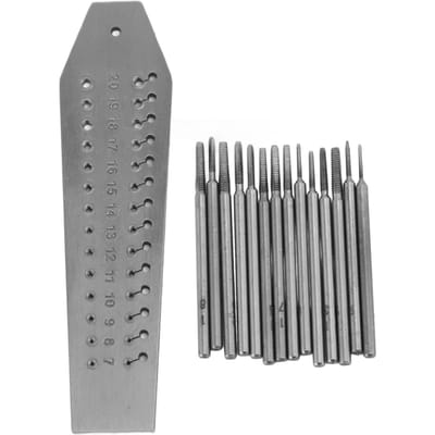 14-delige Tap- en Snijplaatset 0,7 mm-2 mm Juweliers Horlogemakers Tap Snijplaat voor Sieraden Maken Horlogereparatie gray
