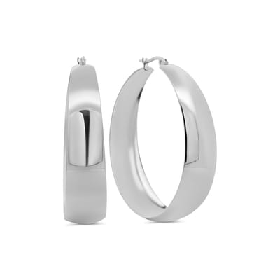 8CE-70656 – CO88 Collection – Brede Oorringen 50mm – Zilverkleurig