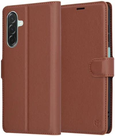 Hoesje geschikt voor Samsung Galaxy A26 - Techsuit Leather Folio Book Wallet Case - Bruin