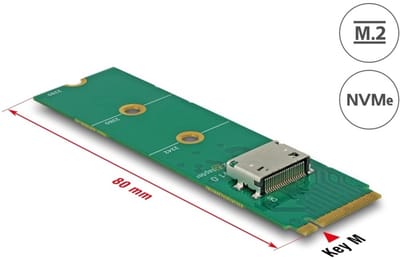 Delock M.2 Key M to 1 x OCuLink SFF-8612 Converter