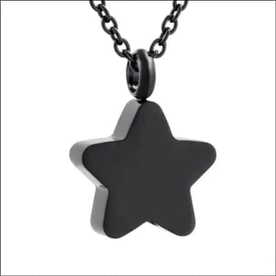 Aramat Jewels | Gedenkhangers | Stervormige Stalen Ashanger – Gedenksieraad Zonder Ketting | Zwart-2.6x2cm | |25mm | Staal | Volwassenen | Verkleurd niet
