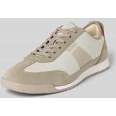 low-top-sneakers met leer model 'Nitan_Lowp_txmx'