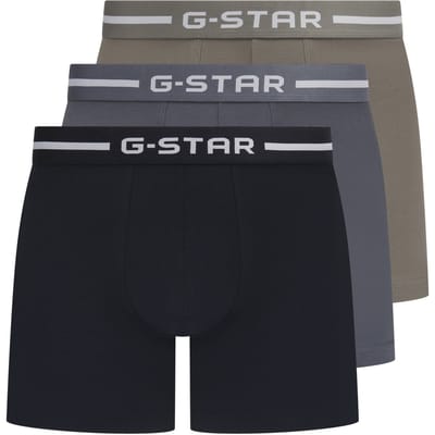 G-Star Underwear Acre 3 Pack Trunks Navy - Elephant - Turbulence Taglia: S | Biancheria intima Outlet | Uomo | Blu