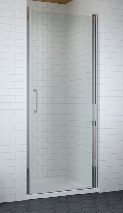 Douche draaideur met verchroomde profielen – 195 cm hoog - 80 cm breed - 6 mm veiligheidsglas - NANO-coating