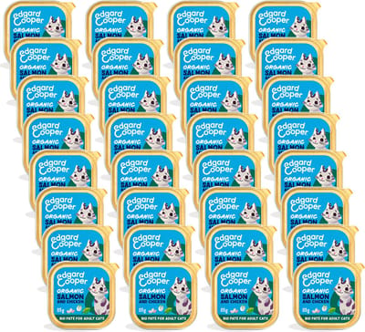 Edgard&Cooper Adult Paté Organic 85 g - Kattenvoer - 32 x Zalm&Kip
