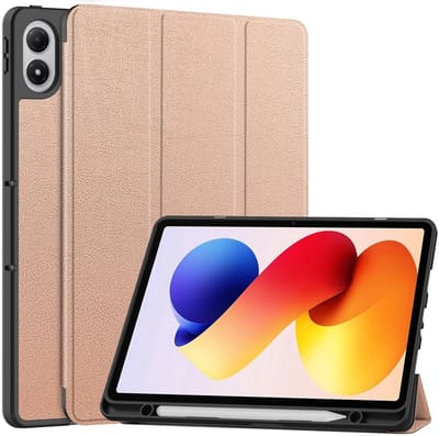 Coverup Tablethoes geschikt voor Xiaomi Redmi Pad 2 Pro Hoesje - Tri-Fold Book Case met Wake/Sleep en Stylus-houder - Rose Gold