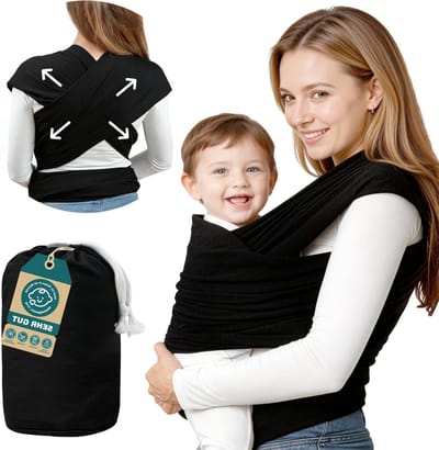 Draagdoek Baby - Draagmaatje Draagdoek - Baby Dichtbij - Ergonomisch Ontwerp - Tot 15 kg - Zwart