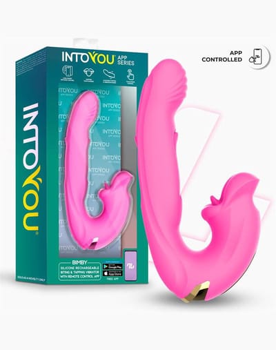 IY - Bimby - Knabbelende en Dubbel Tapping Vibrator - App Control - Roze