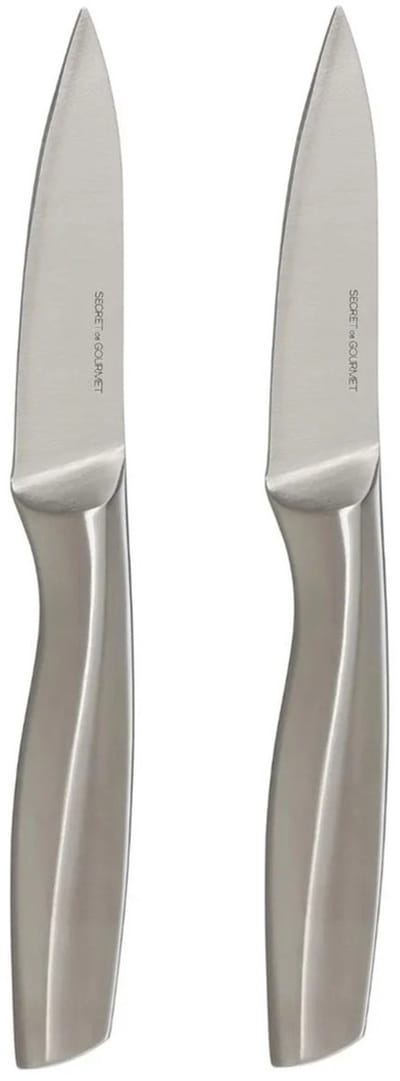 5Five Precision - Fruit en groente mes/Snijmes - 2x stuks - RVS - silver - 20 cm - keuken messen - luxe kwaliteit