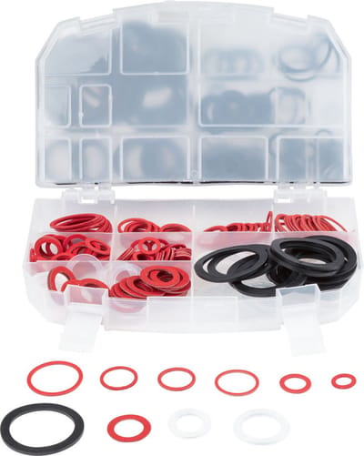 Parkside Afdichtingsmateriaal - Afdichtingsringen 383 Delig - Voor sanitaire ruimtes, huishouden, tuin, werkplaats enz. - In doorzichtige doos - Sealing Assortiment - Set pakkingen - Afdichting assortiment - Dichting Set