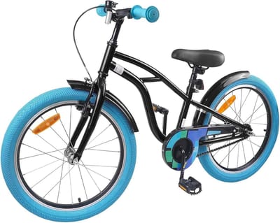 Kinderfiets - Jongensfiets Meisjesfiets - Vrije Tijd - Stabiel Stalen Frame - 22 Inch - Zwart