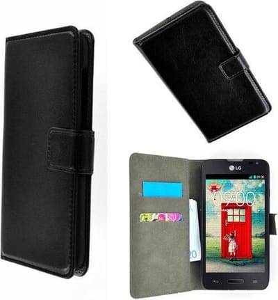 Geschikt voor LG K10 Smartphone hoesje Wallet Bookcase Zwart