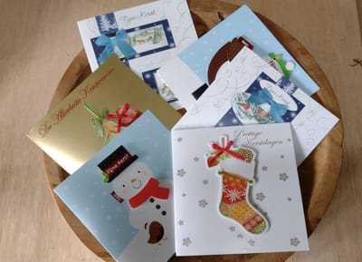 20 Luxe Handmade Kerstkaarten met envelop - 3D - Mix van Verschillende dessins - 15x15 - Fijne Kerstdagen en een Gelukkig Nieuwjaar - Met enveloppen -Business Greeting-cards - Gevouwen kaart