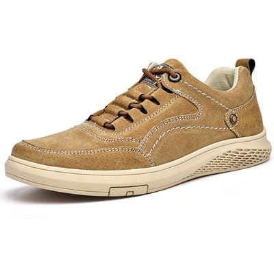 Herenschoenen Lente en Herfst Modieuze Schoenen Leren Sneakers Zachte Zool Sportschoenen Casual Schoenen Veelzijdige Casual Leren Schoenen 45 beige