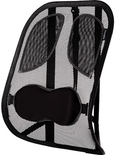 Fellowes Professional Series Rugsteun | Ergonomische Rugondersteuning met Memory Foam | Mesh Lendesteun voor Bureaustoel | Zwart