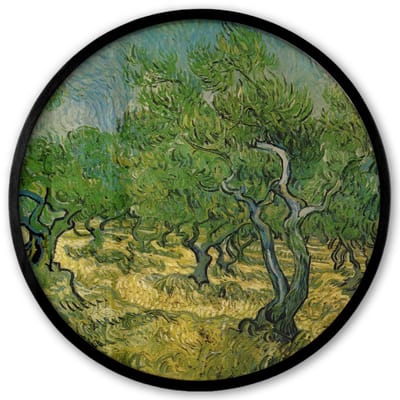 Poster in lijst Rond - Fotolijst 40x40 cm - Posters - Olijfgaard - Vincent van Gogh - Ronde posterlijst zwart - Decoratie - Wanddecoratie woonkamer - Muurdecoratie slaapkamer