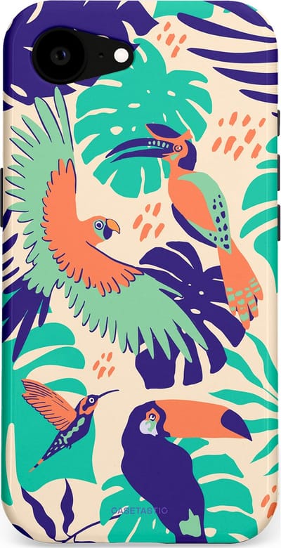Casetastic Hoesje Geschikt voor Apple iPhone 16e Magsafe - Stijlvolle Beschermende Duo-layer Case - Tropische Vogels