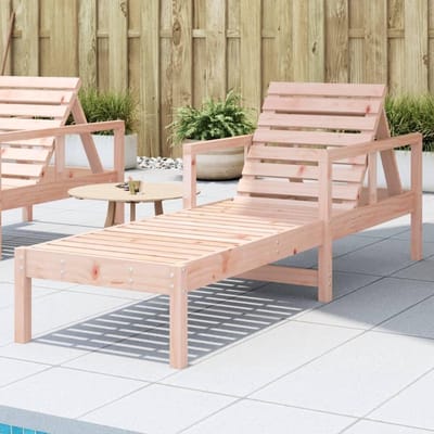Ligstoel Massief Hout - Zonnebed Tuin - Ontspannen Buiten - Douglas Hout - 1995 x 62 x 55 cm - Natuurlijk