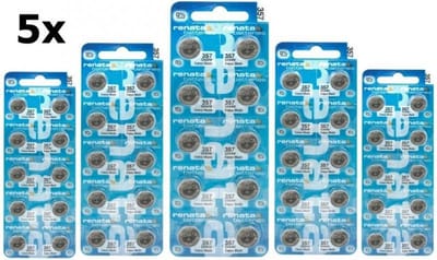 50 Stuks (5 Blister a 10st) Renata 357-303 /G13 / SR44W 1.5V knoopcel batterij
