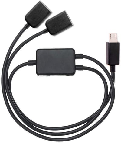 CY Micro USB 2.0 to Dual Ports Micro USB 5Pin Female HUB Cable for Laptop Desktop Mouse Flash Disk - ShopVlot
