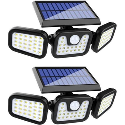 Hoge helderheid thuis op zonne-energie werkende wandlamp 74LED hoek verstelbare lamp buiten waterdicht menselijk 2pcs