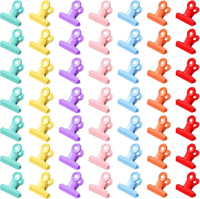 49 Stuks Kleurrijke Metalen Bulldog Clips - Kleine Multifunctionele Klemmen 30mm voor Kantoor en Fotomateriaal