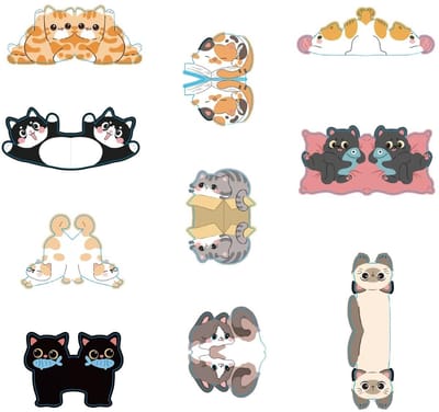 Dailygoods- Bladwijzer Magnetisch - 10 Stuks - Schattige Kat Ontwerpen - Creatieve Boekmarker - Ultradun - Perfect Cadeau voor Kattenliefhebbers
