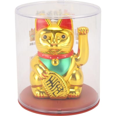 Chat porte-bonheur solaire de 4 pouces avec bras oscillant Chats porte-bonheur Feng Shui à énergie solaire Porte-bonheur