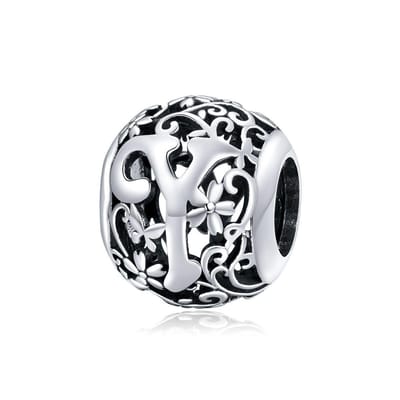 Letter Y romantisch bedel | bedels voor armband | alfabet bead | Zilverana | geschikt voor alle bekende merken | 925 zilver | moederdag