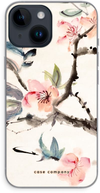 Case Company® - Hoesje geschikt voor iPhone 14 hoesje - Japanse bloemen - Soft Cover Telefoonhoesje - Bescherming aan alle Kanten en Schermrand