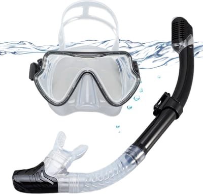 Actania Snorkelmasker - Volwassenen - Snorkel - Snorkelset - Duikbril - Full Face - Zwart