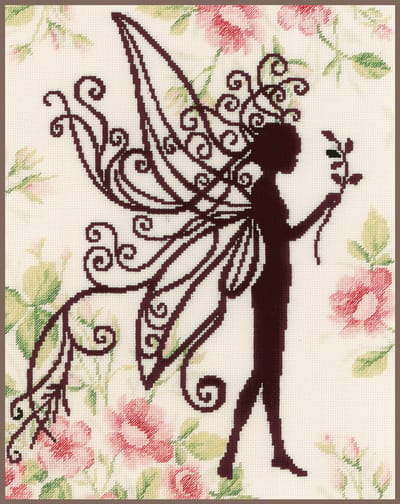 Lanarte Borduurpakket - Borduurset - Borduurpakket volwassenen - Telpakket kit - 23 x 29cm - Bloemenfee silhouette - PN-0188894