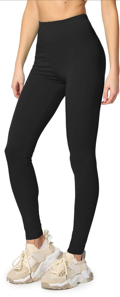 Merry Style MS-MS10-198-LE Dames Leggings - Sport - Vrijetijdsbroek - Lang - Katoen - Sporbroek - Yogabroek - Zwart - 4XL