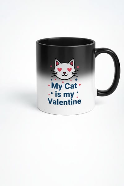 Magische Mok 'My Cat is my Valentine' - Hittegevoelige Kattenliefhebber Cadeau voor Valentijnsdag