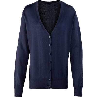 Premier Dames/Dames Katoen Acryl V Hals Vest (Marine)