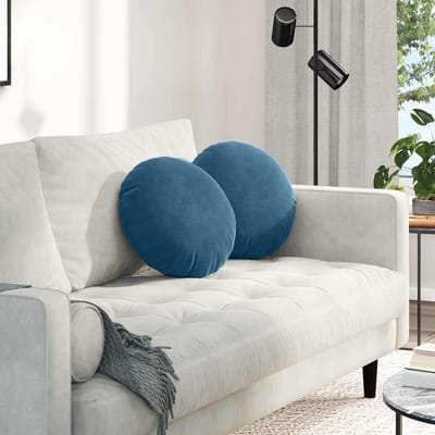 vidaXL - Zitkussens - 2 - pcs - Blauw - Ø - 40 - x - 13 - cm - Fluweel