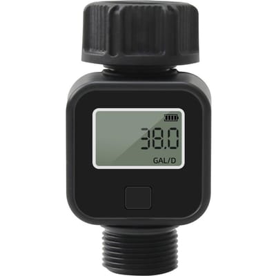 Débitmètre d'eau de jardin SGS05, affichage numérique, testeur de consommation d'eau, détecteur de vitesse de débit d'eau noir